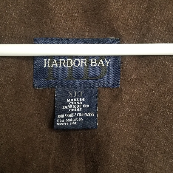 Harbor Bay Brown Lightweight Faux  Suede Classic Full Zip Jacket XL Tall - Picture 3 of 12